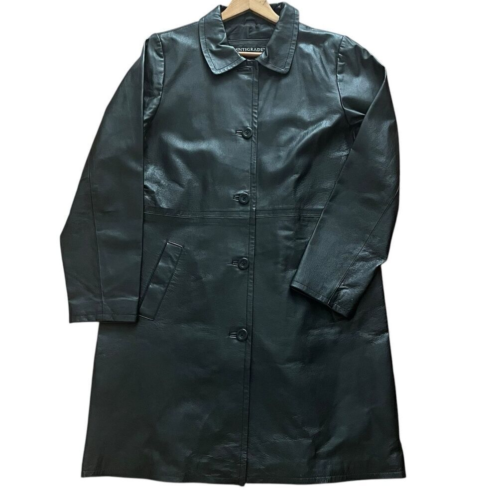 Vintage Centigrade Leather long Coat M Grunge minimalist gothic